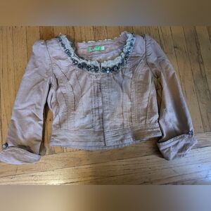 Vintage Victorian reproduction dusty pink bodice jacket small 1950s Fairycore